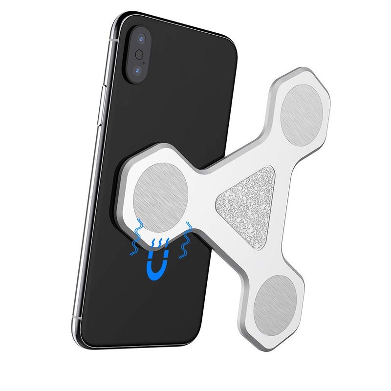 xcivi Monitor Side Mount Magnetic Bracket - Laptop Duo Screen Mount & Smartphone Holder (Silver) - Image 2